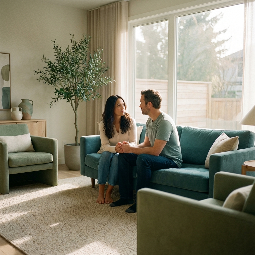 Ein Paar im vertrauten Gespräch